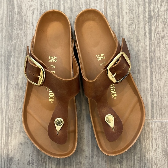 Birkenstock Gizeh Big Buckle Slide Sandal (Women) Cognac Size 11/42 NWT - Picture 4 of 9